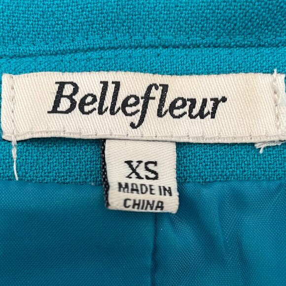 Bellefleur COLET Nordstrom Double Breasted Poly Blend Crop Moto Blazer Blue XS - Picture 10 of 14